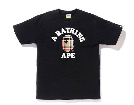 BAPE Check College Tee Black/Beige