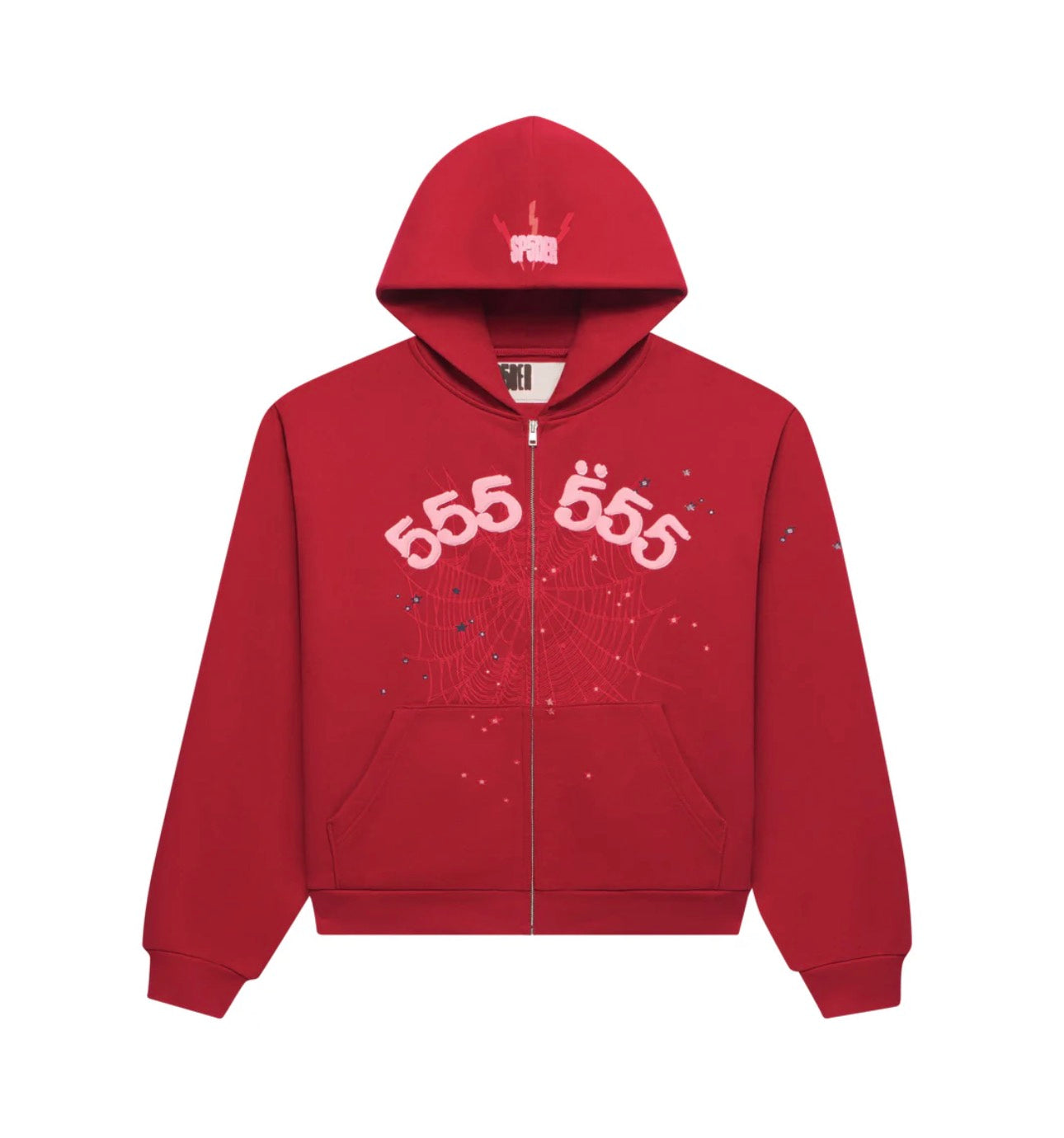 Sp5der Angel Number Zip Up Hoodie