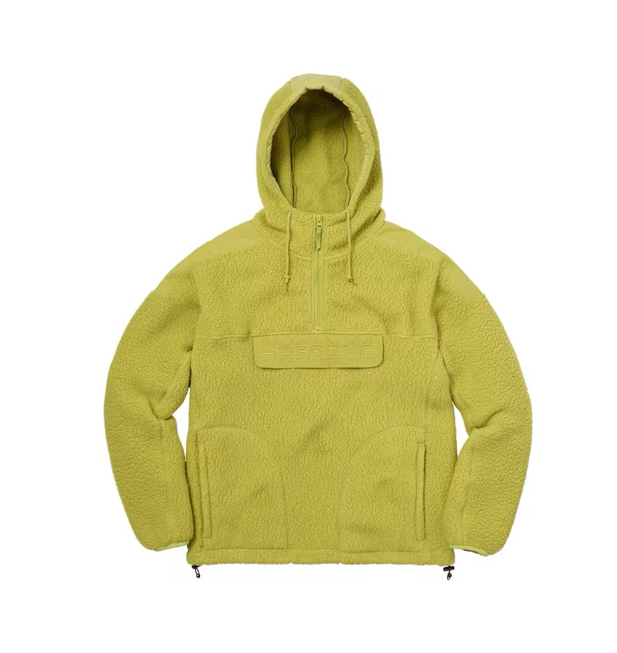 Supreme Polartech Hooded Half Zip Pullover Sulphur