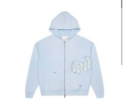 Godspeed OG Logo Zip Up Hoodie Sky Blue