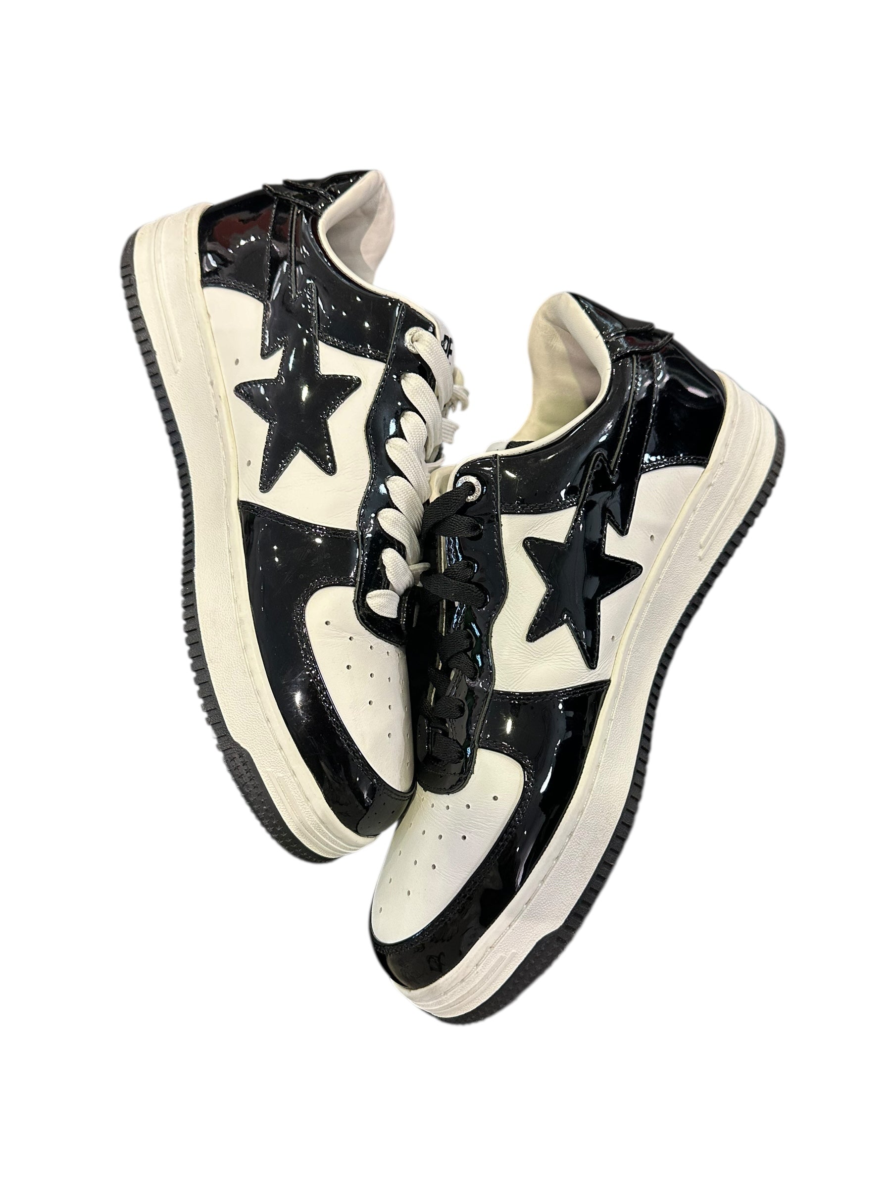 A Bathing Ape Bape Sta Patent Leather Black White