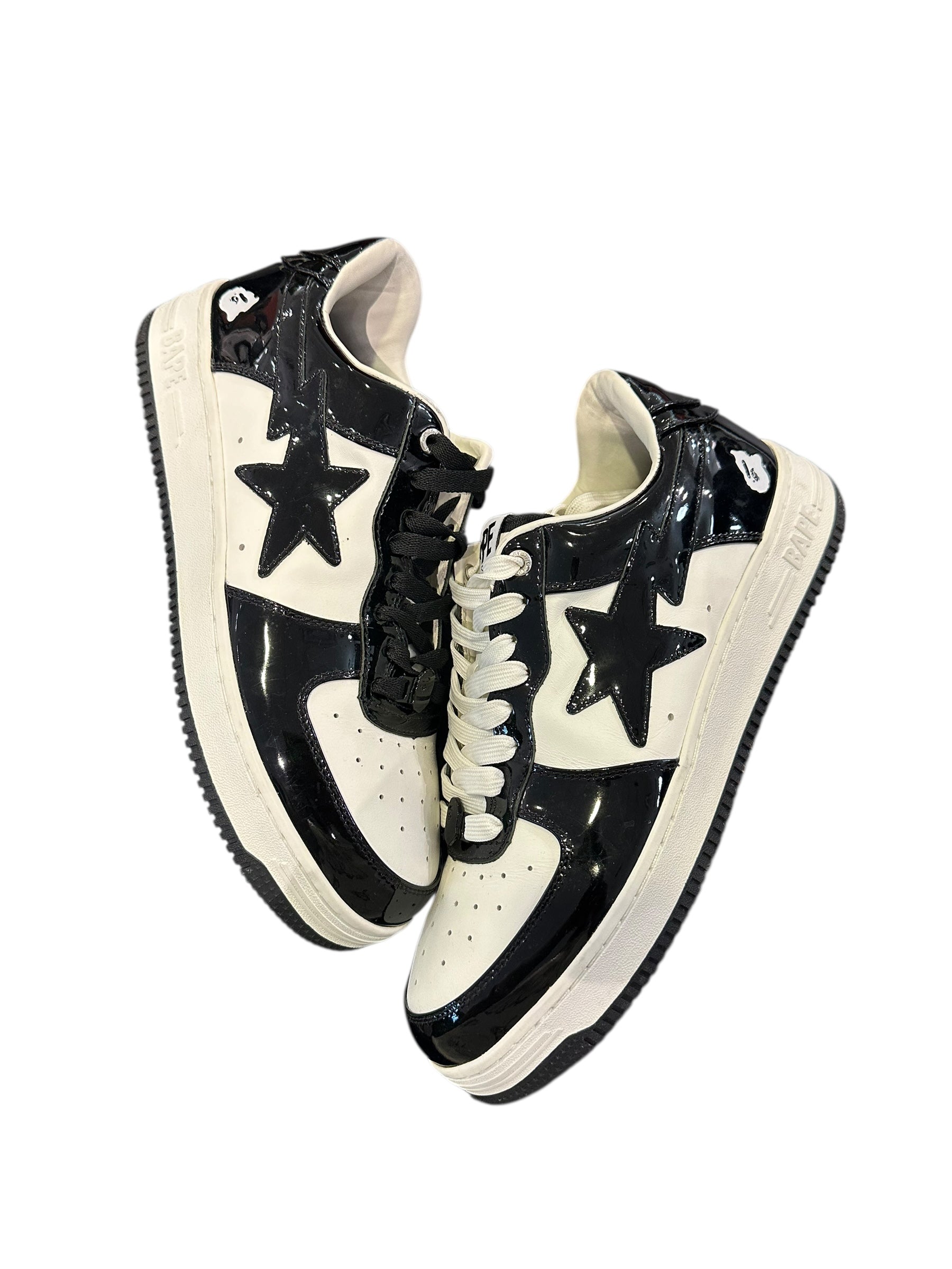 A Bathing Ape Bape Sta Patent Leather Black White