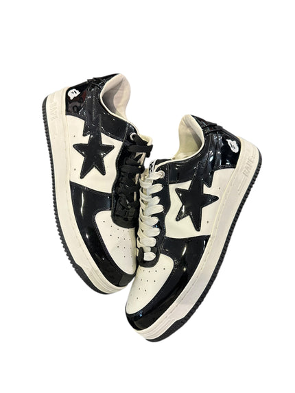 A Bathing Ape Bape Sta Patent Leather Black White