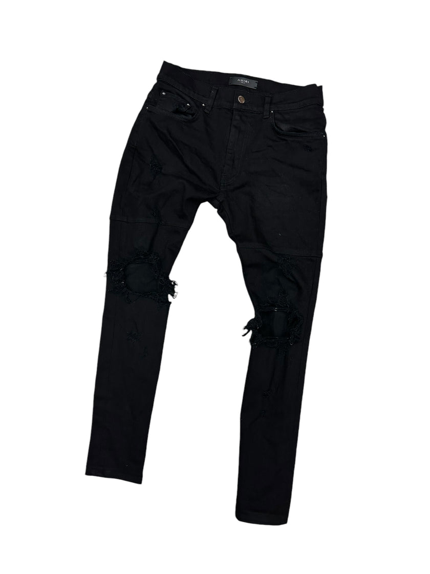 Amiri Knee Blowout Denim Black