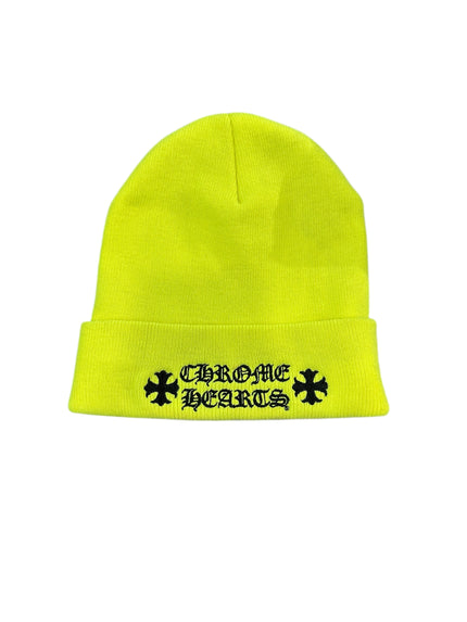 Chrome Hearts Beanie Basic Logo Neon Yellow