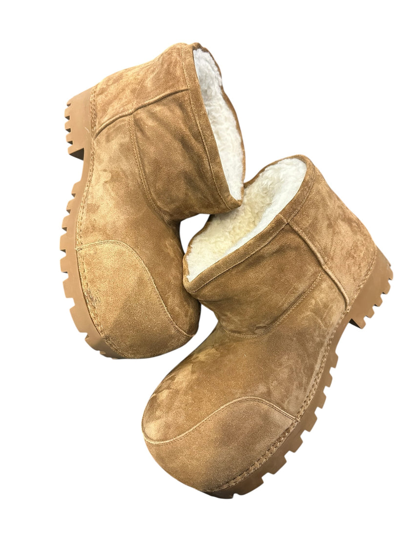 Balenciaga Alaska Fur Boot Low Brown