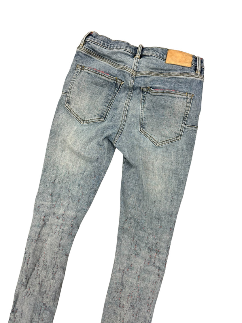 Purple Stitched Denim