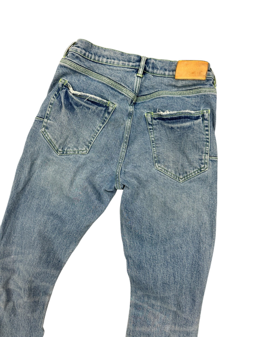 Purple Denim Lime Stitching