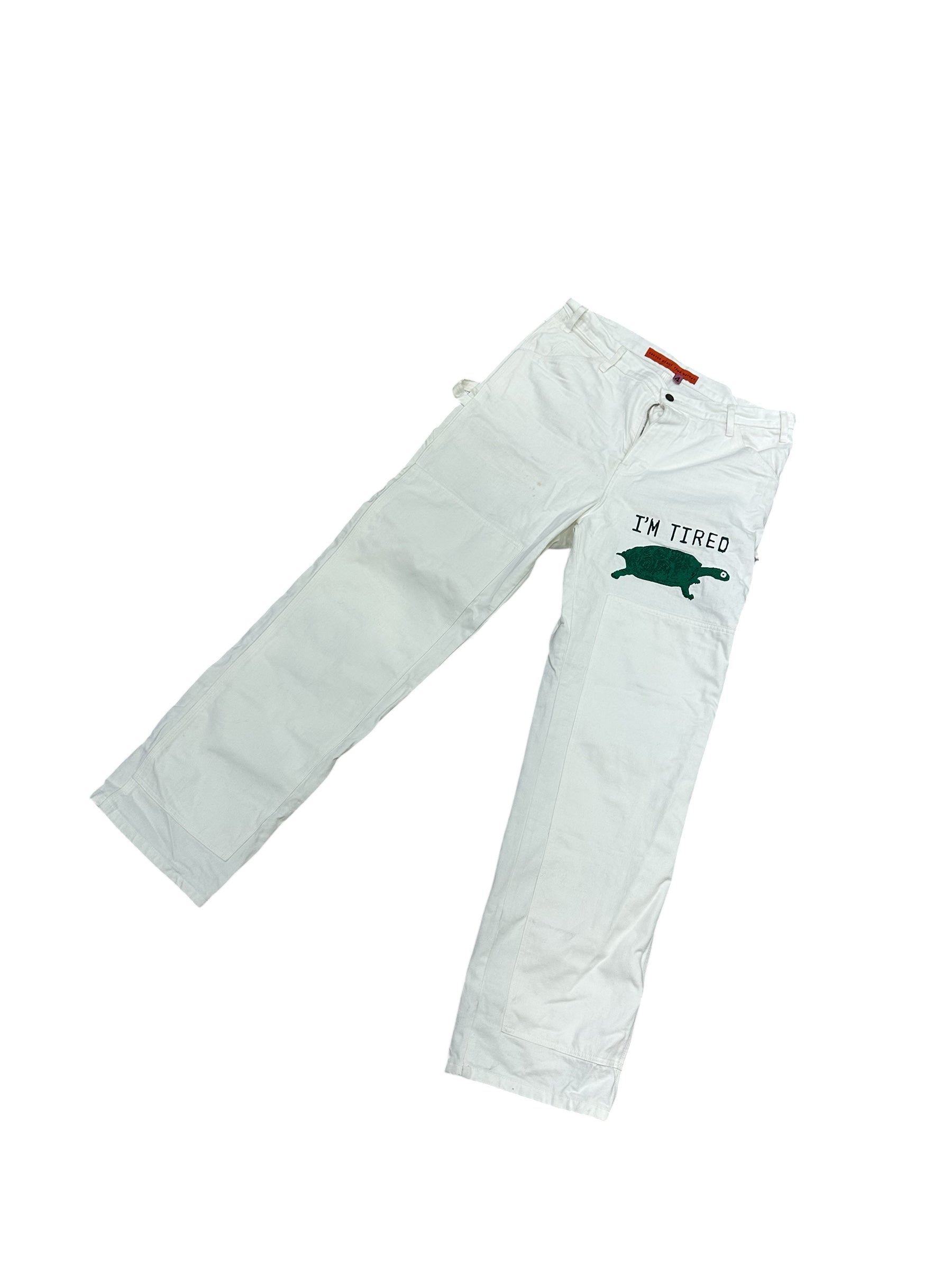 Cactus Plant Flea Market I’M Tired Painter Pants White