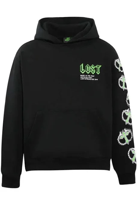 Lost Intricacy Pullover Hoodie Black/Green
