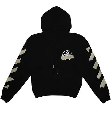 Off White Tape Diag Arrows Hoodie Black/Beige