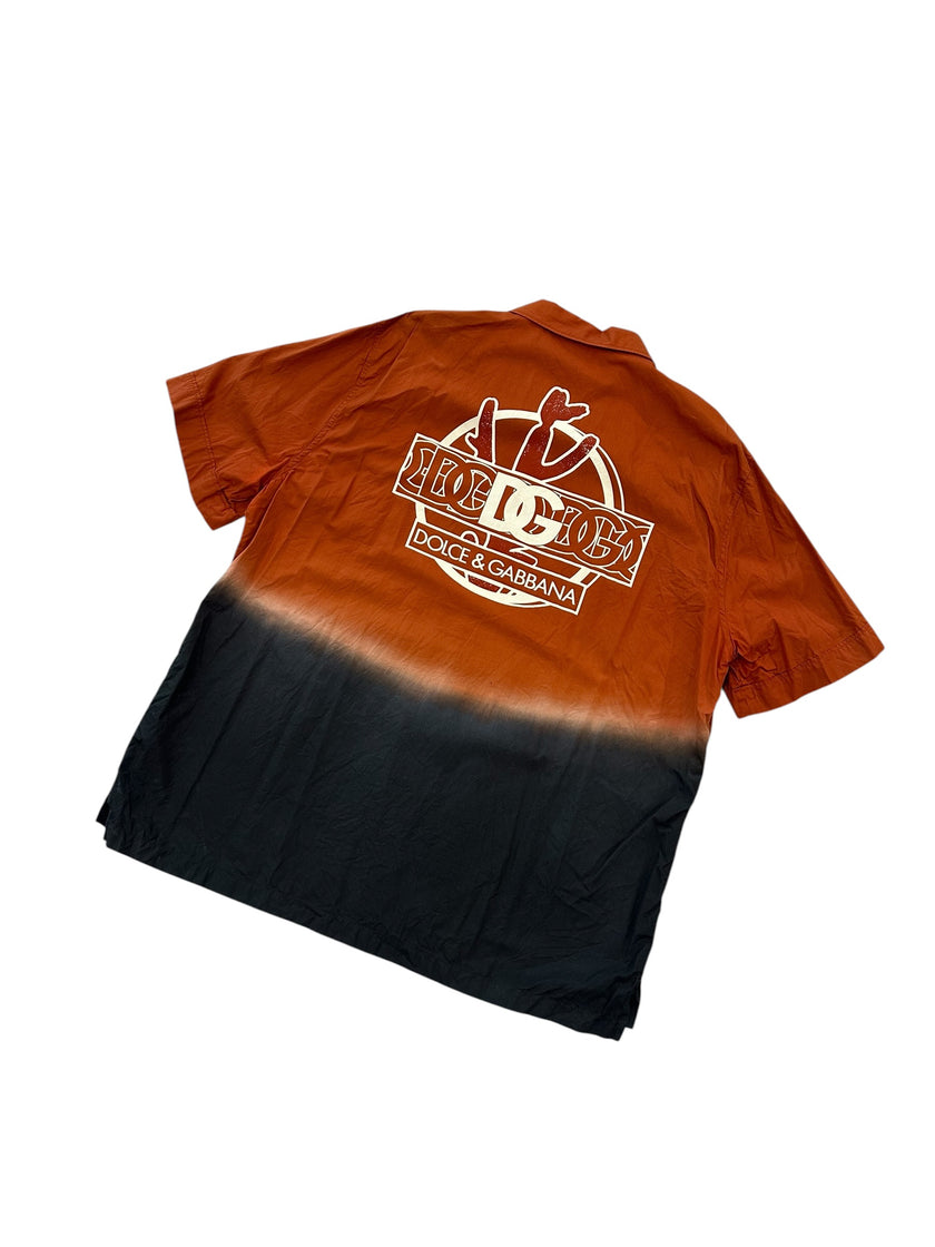 Dolce & Gabbana Orange Gradient Button Up Tee