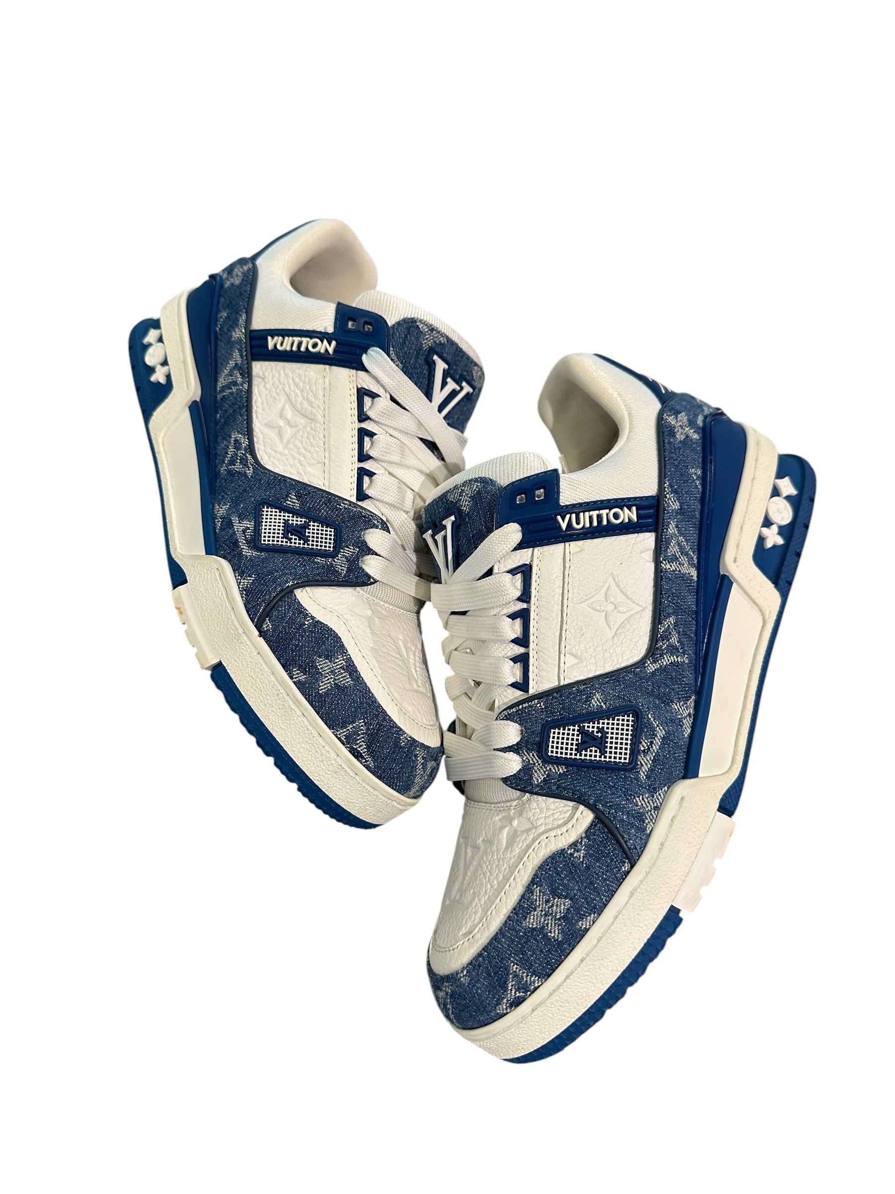 Louis Vuitton LV Trainer Monogram Denim White Blue