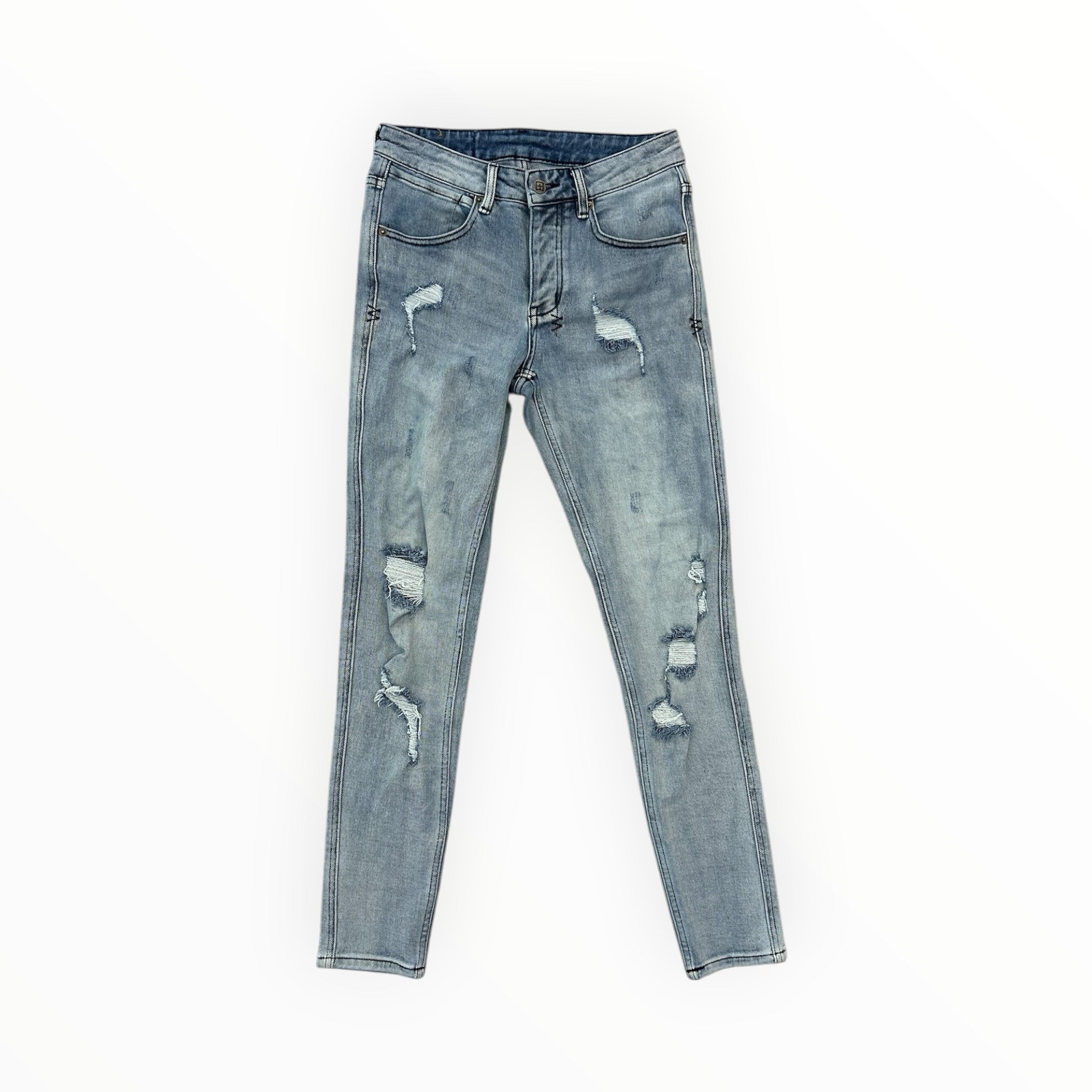 Ksubi Vanwinkle Hunter Distressed Light Blue Denim