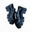 Prada Brushed Leather Monolith Loafers