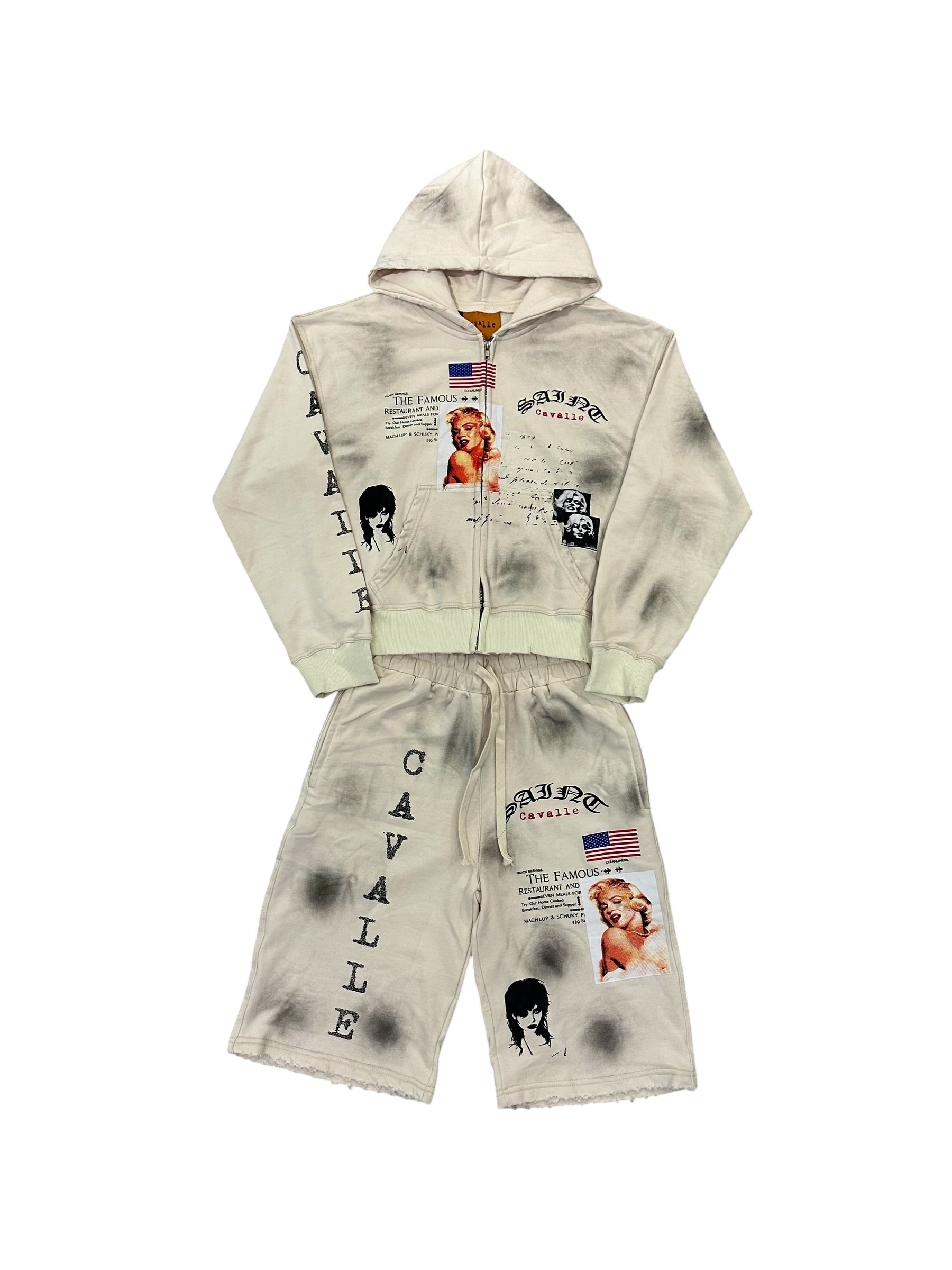 Saint Cavalle Dirty Monroe Sweatsuit Cream
