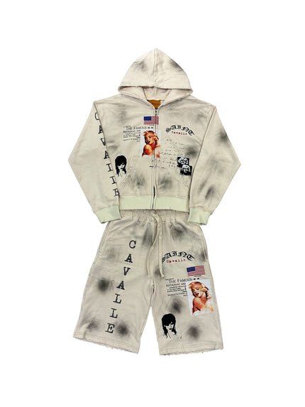 Saint Cavalle Dirty Monroe Sweatsuit Cream