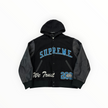 Supreme King Hooded Varsity Jacket Black