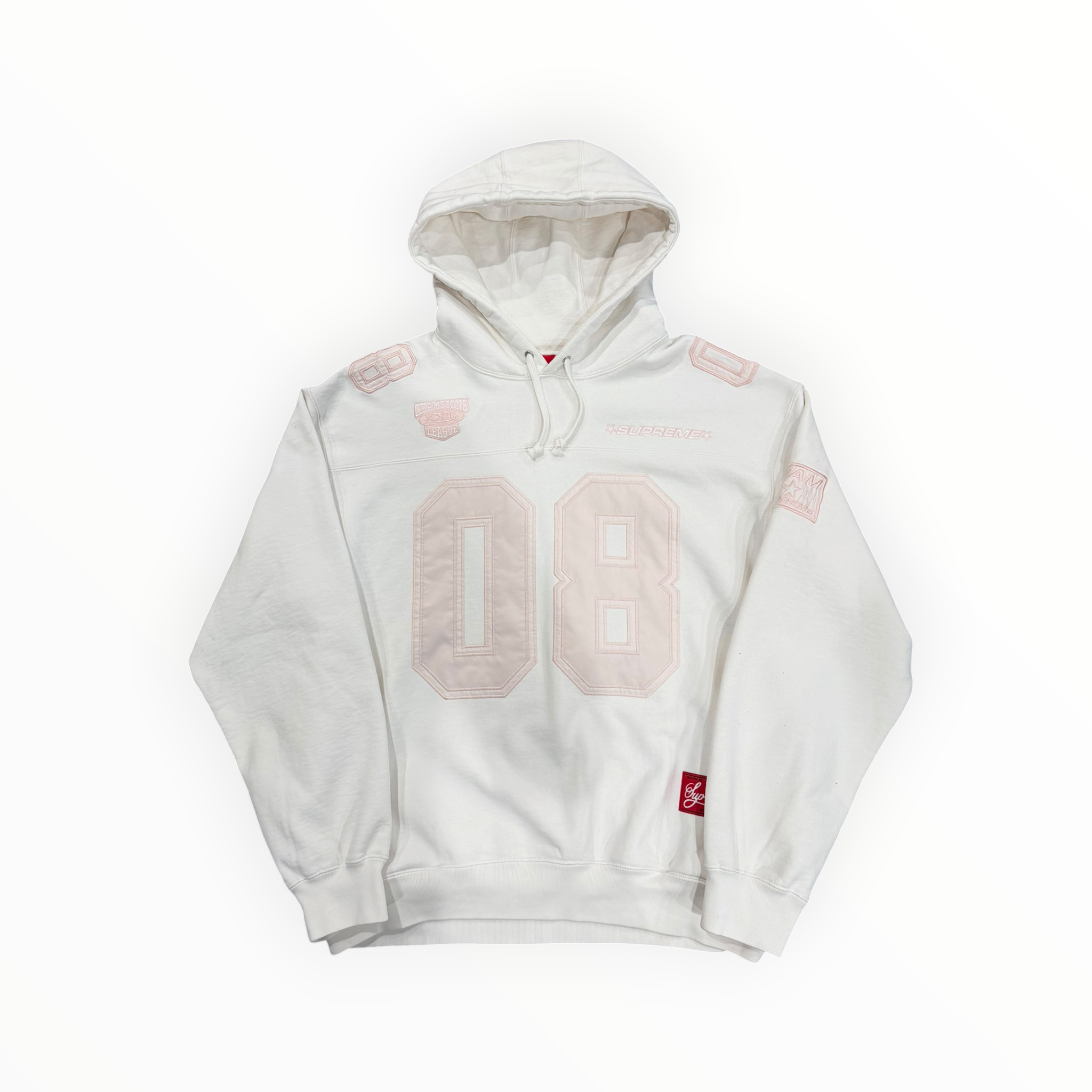 Supreme Football Jersey Hooded Sweatshirt White
