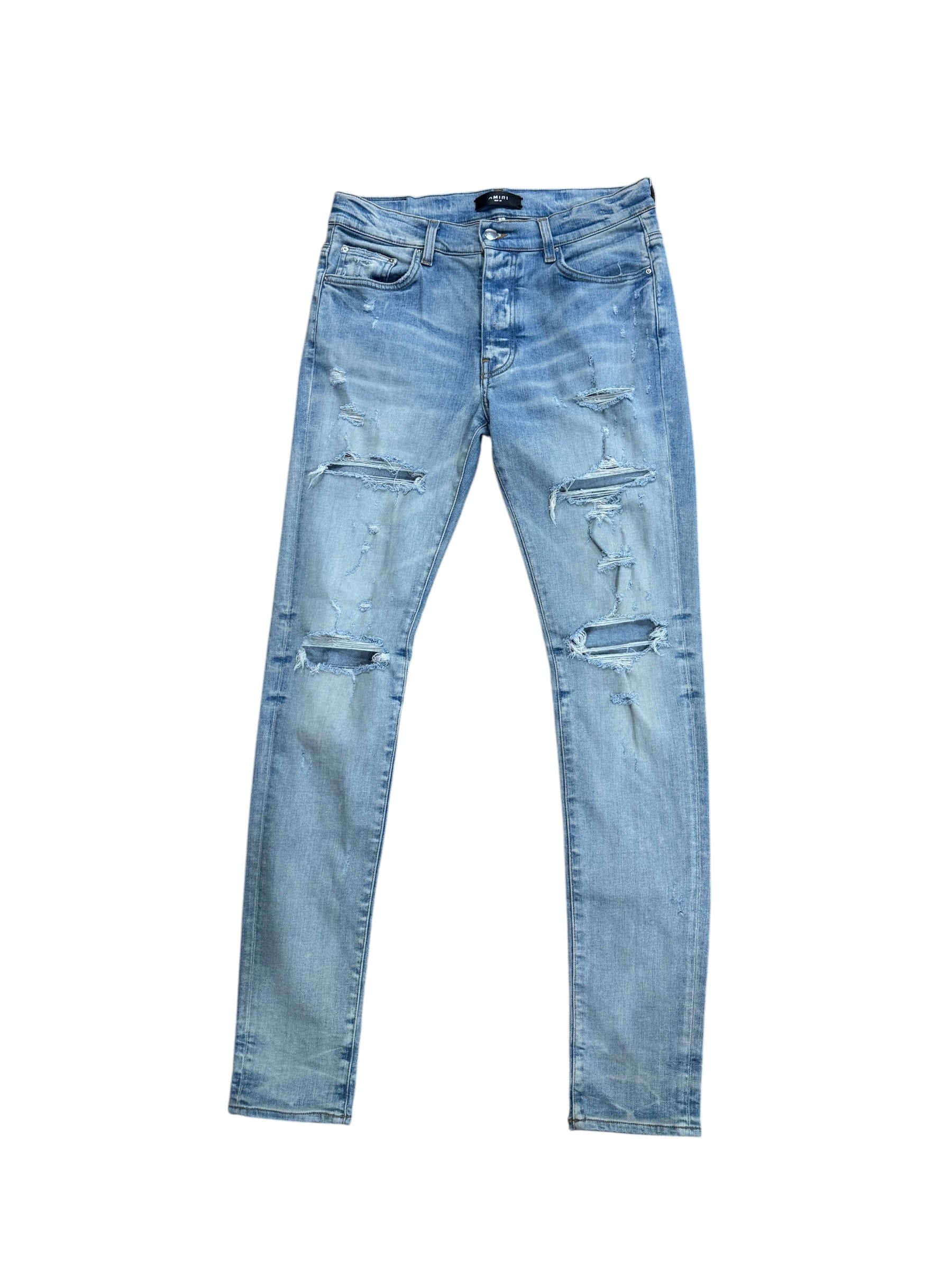 Amiri Distressed Denim Blue