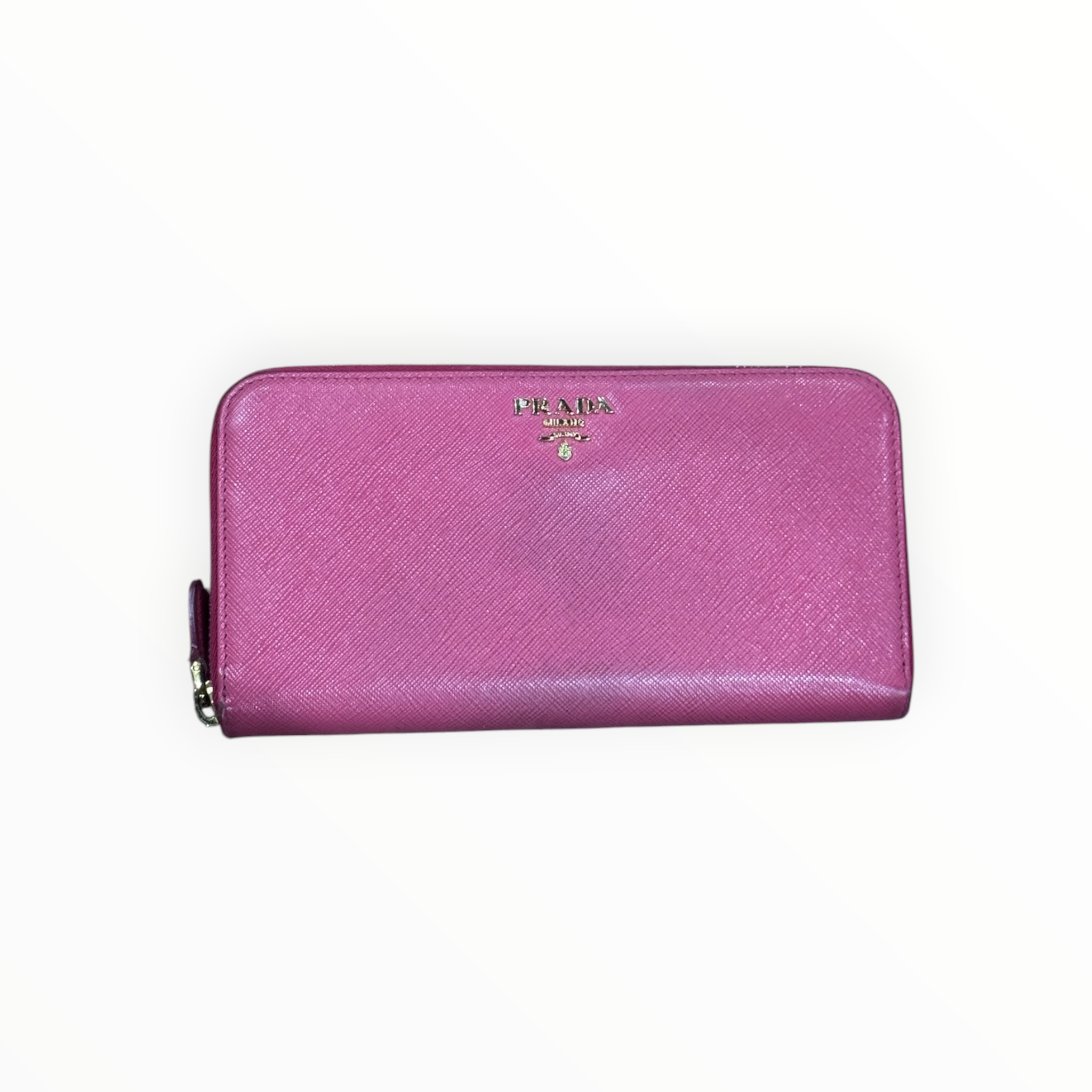Prada Purple Saffiano Zip Wallet