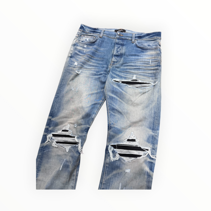 Amiri MX1 Blue/Black Patch Denim