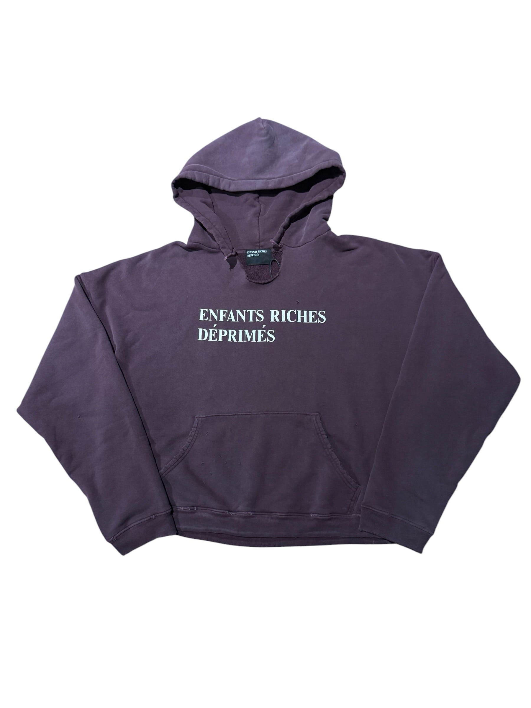 Enfants Riches Deprimes Burgundy & White Classic Logo Hoodie