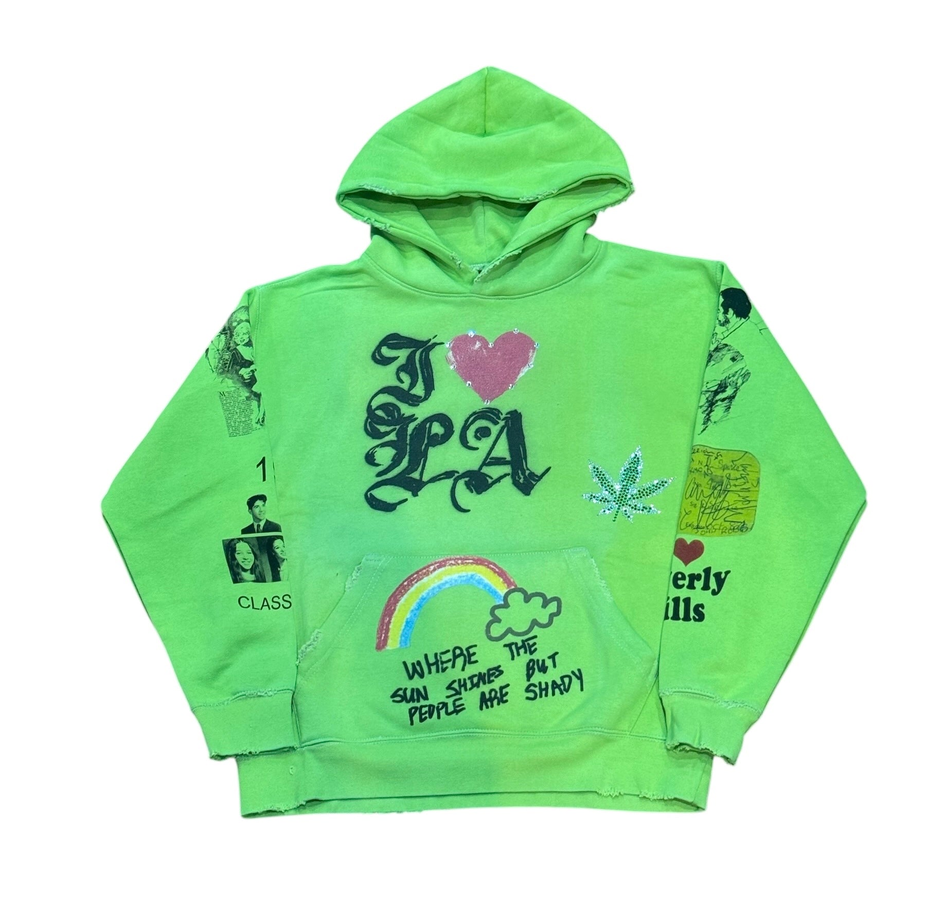 Amis ET Fleurs LA Love Hoodie Neon