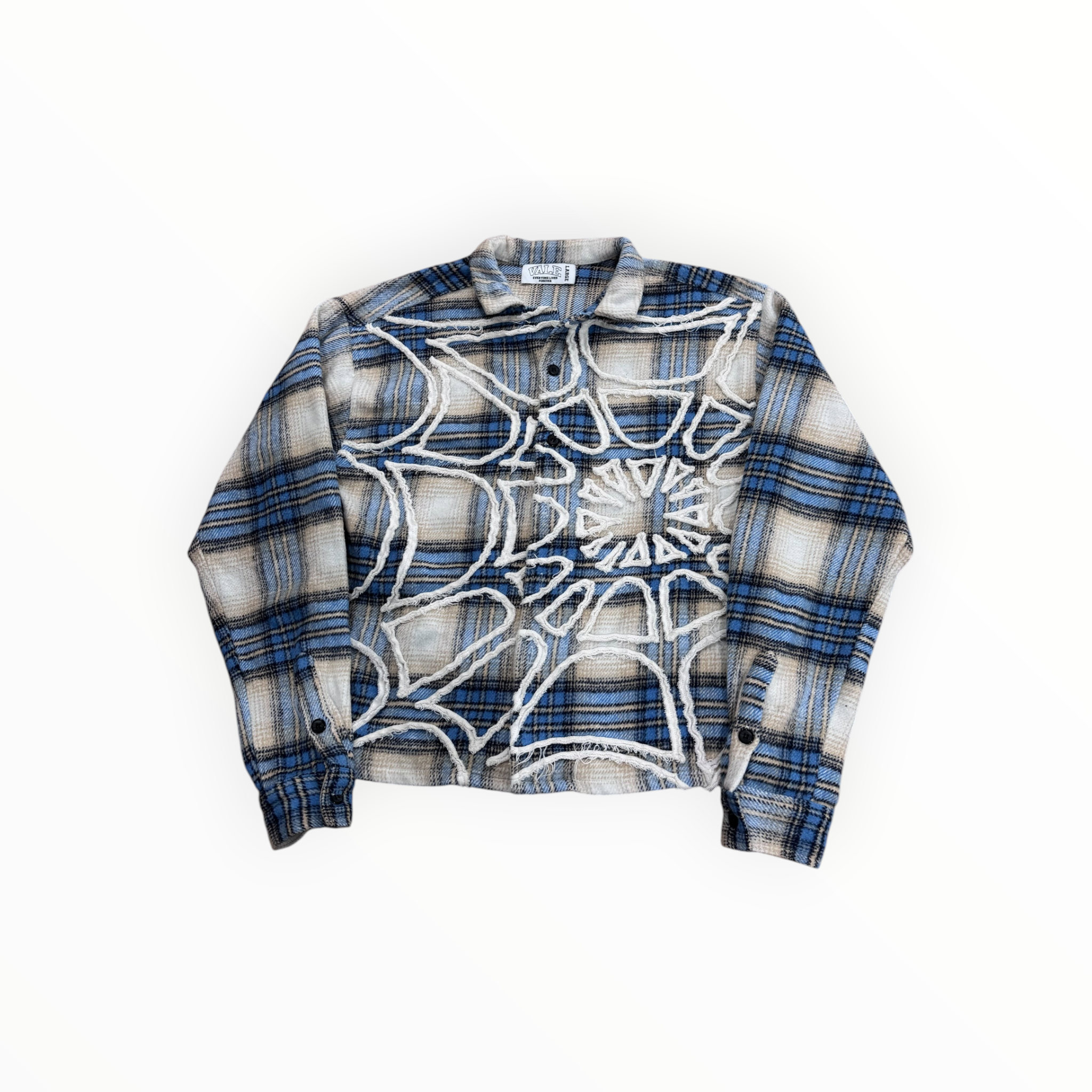 Vale Forever Stiched Web Flannel Blue/Cream