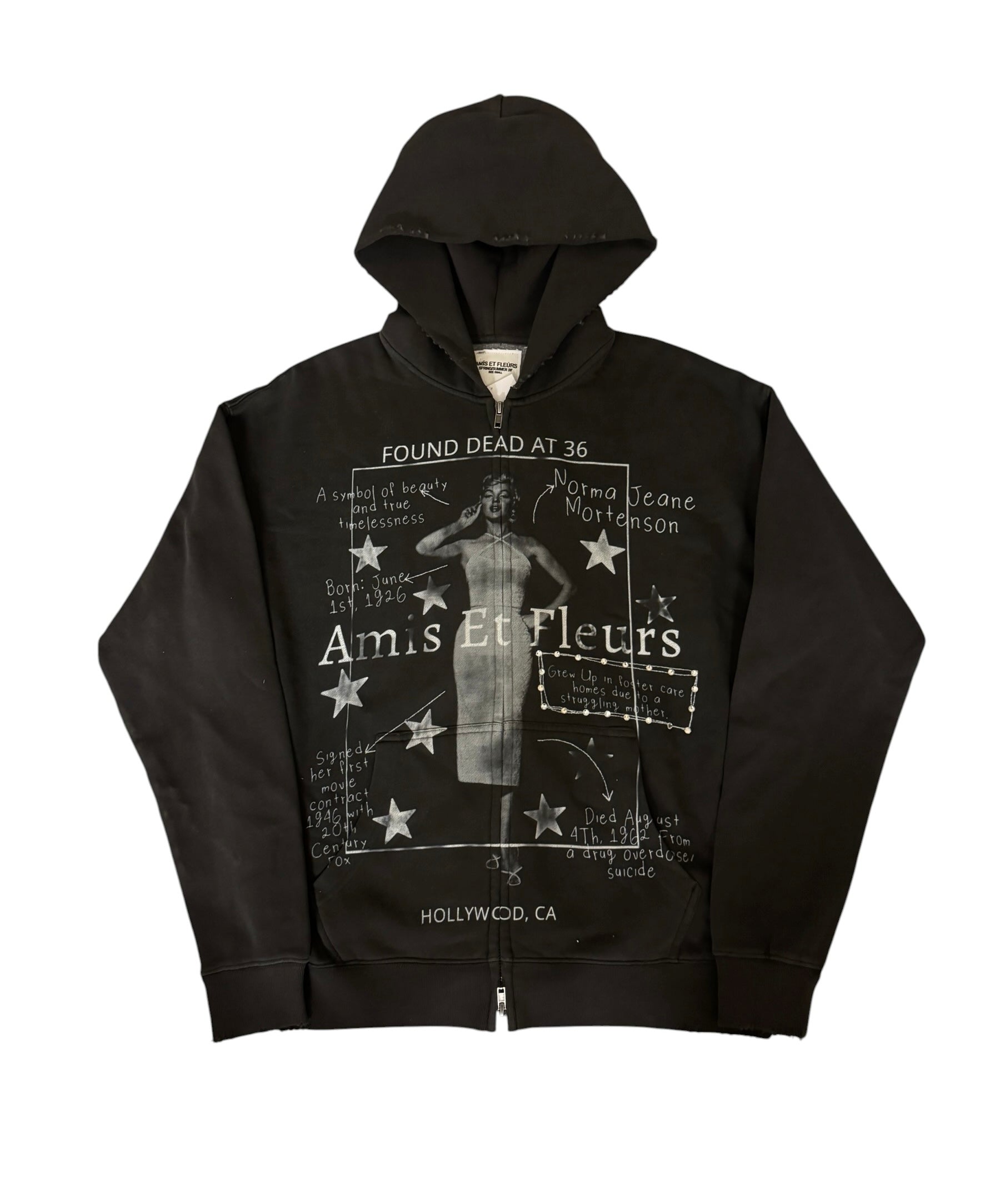 Amis ET Fleurs Dream Girl Zip Hoodie Black