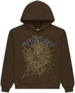 Sp5der OG Web Rhinestone Hoodie Brown