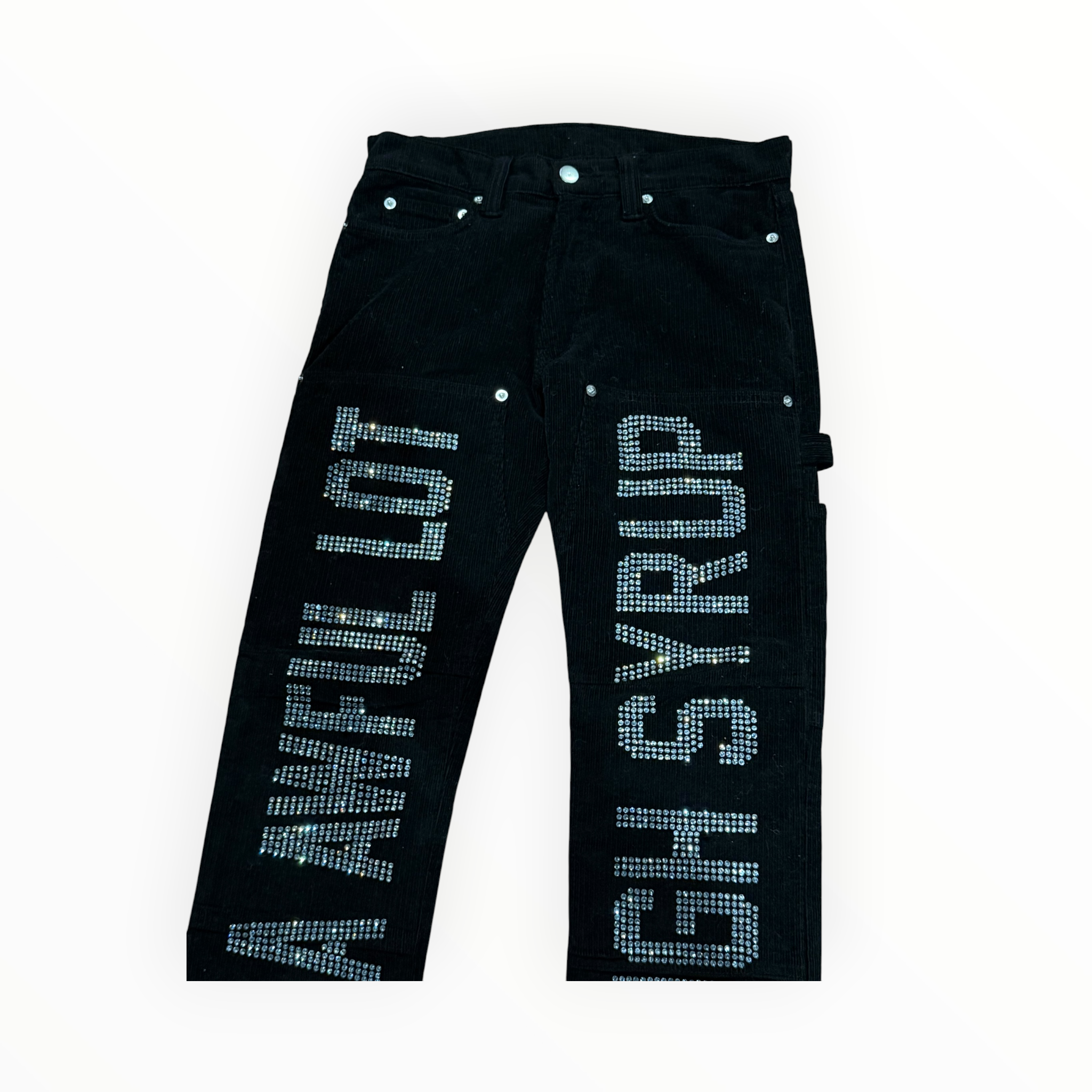 ALOCS Rhinestone Corduroy Pants