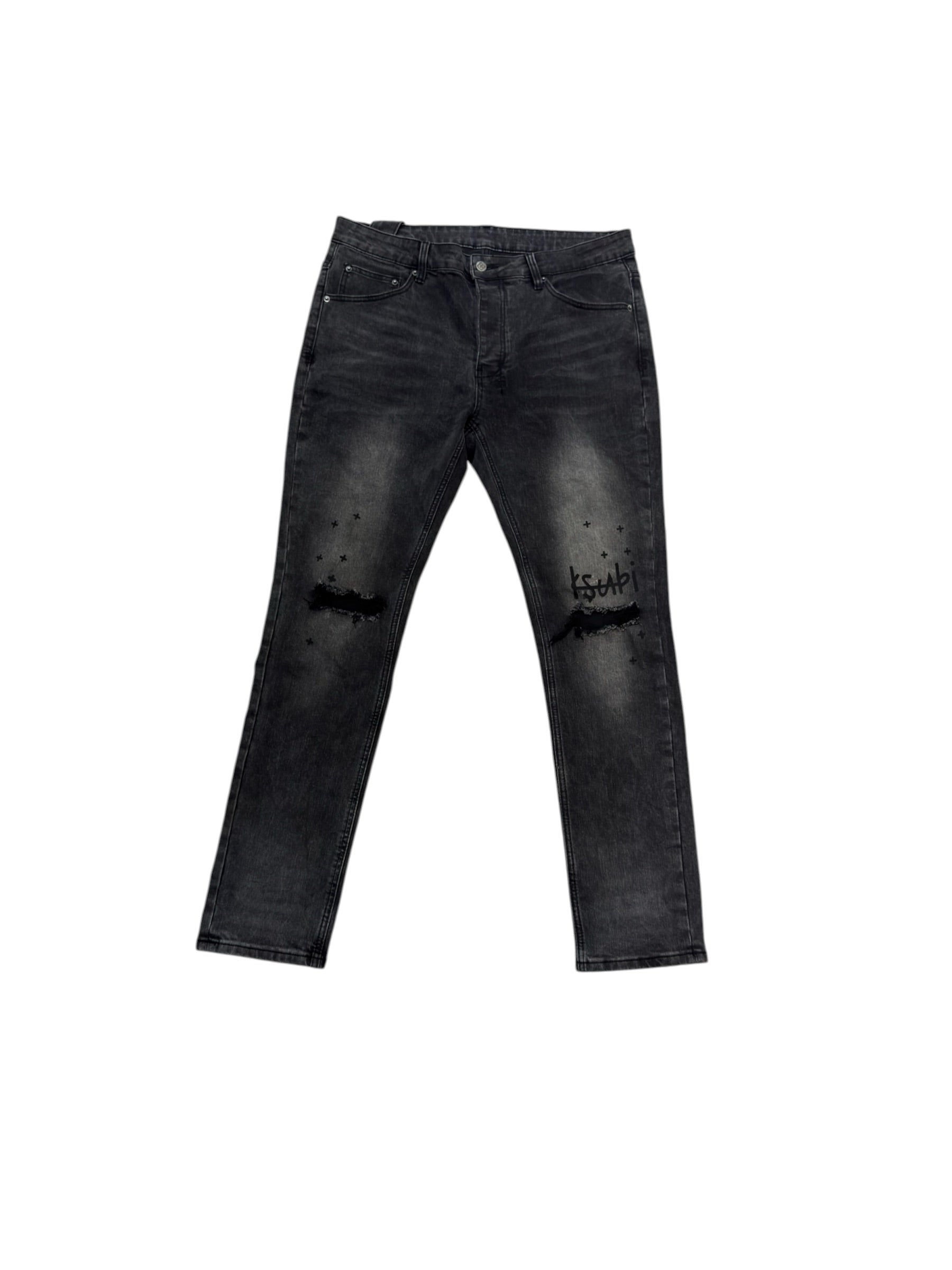Ksubi Van Winkle Busted Knee Black Denim