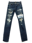 Amiri Paisley Patch Destroyed Skinny Denim