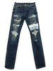 Amiri Paisley Patch Destroyed Skinny Denim