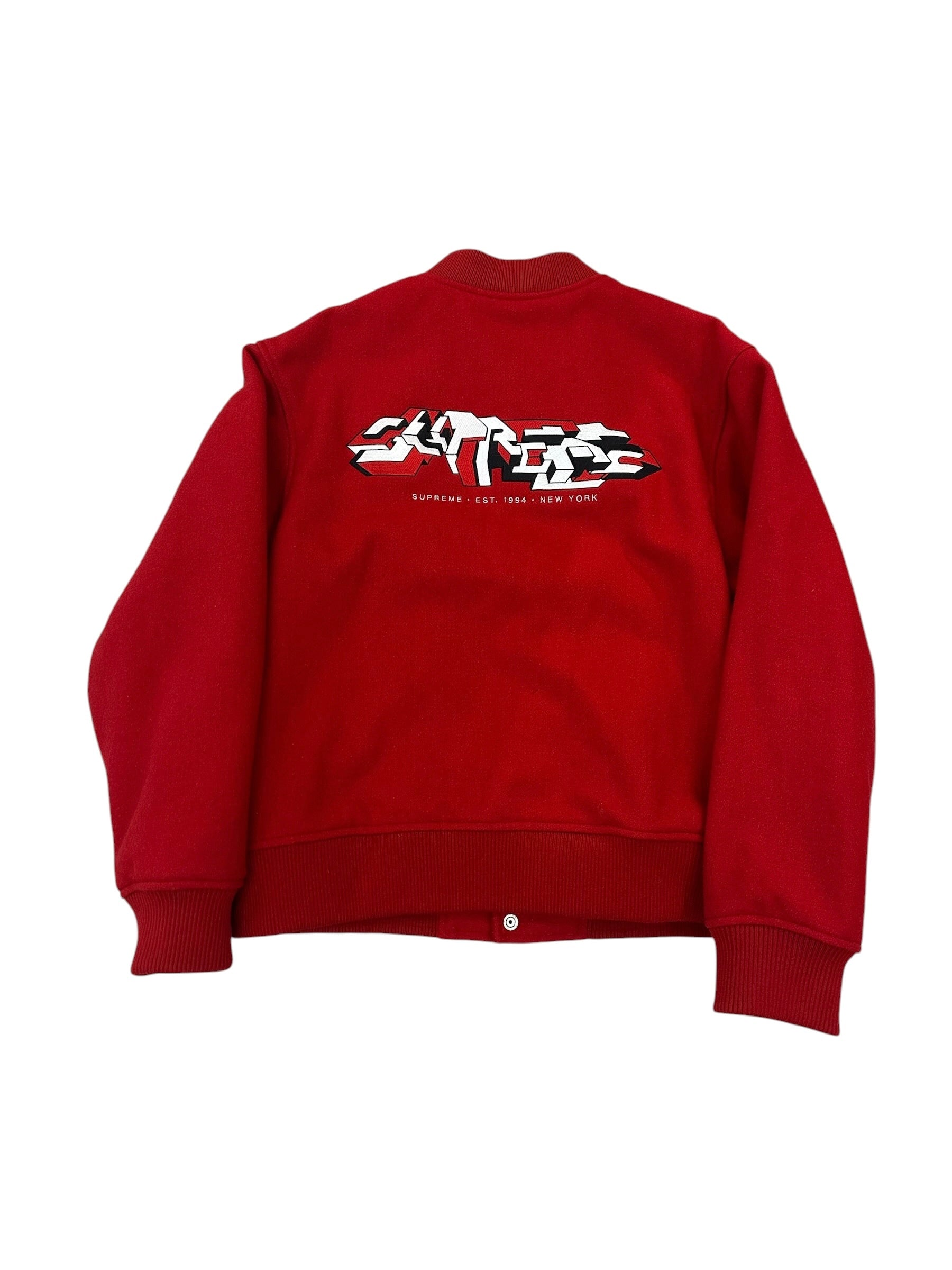 Supreme Delta Logo Varsity Jacket Red
