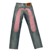 Evisu Pink Diacock Print Baggy Denim