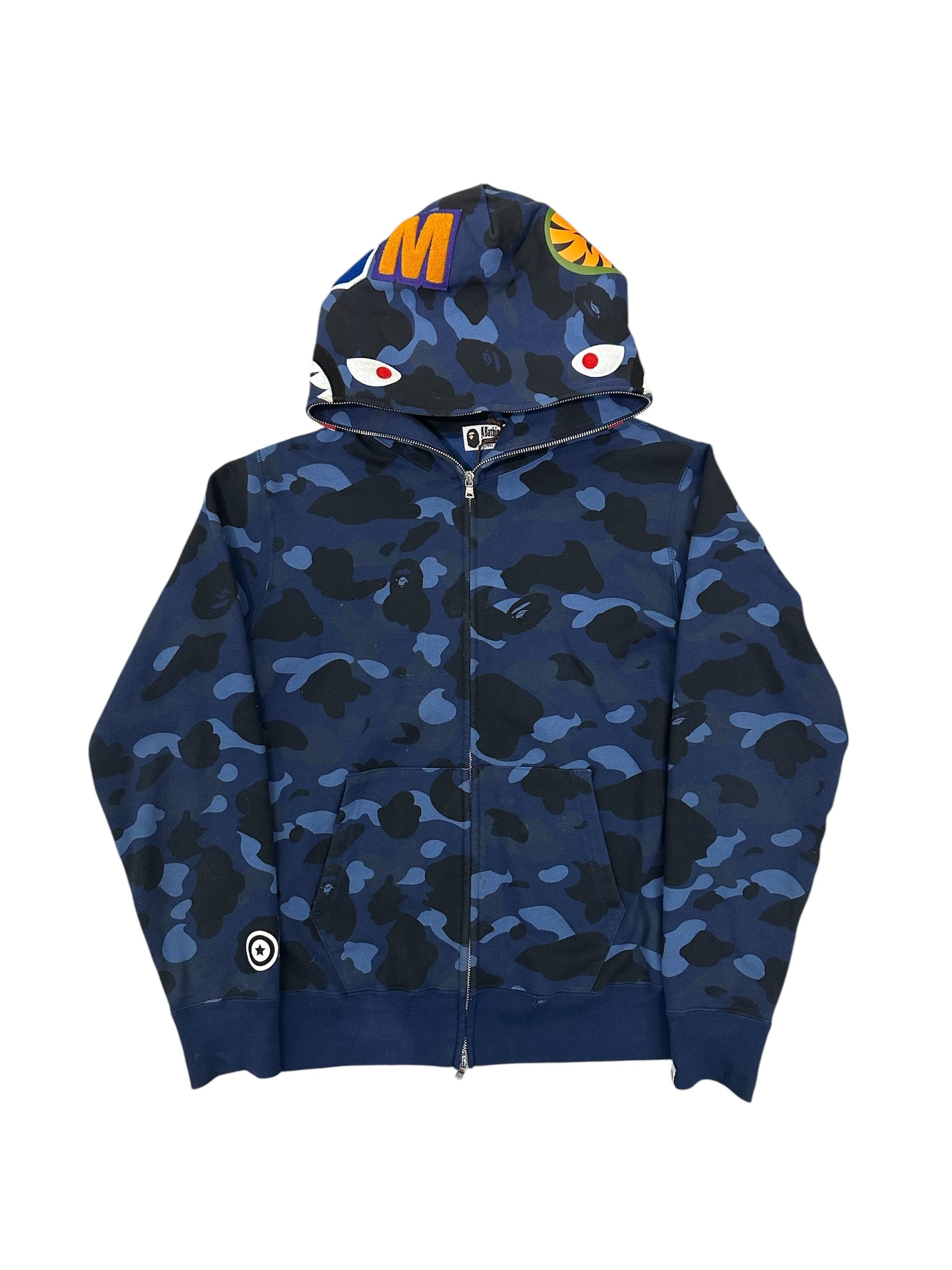 A Bathing Ape Color Camo Shark Full Zip Hoodie
