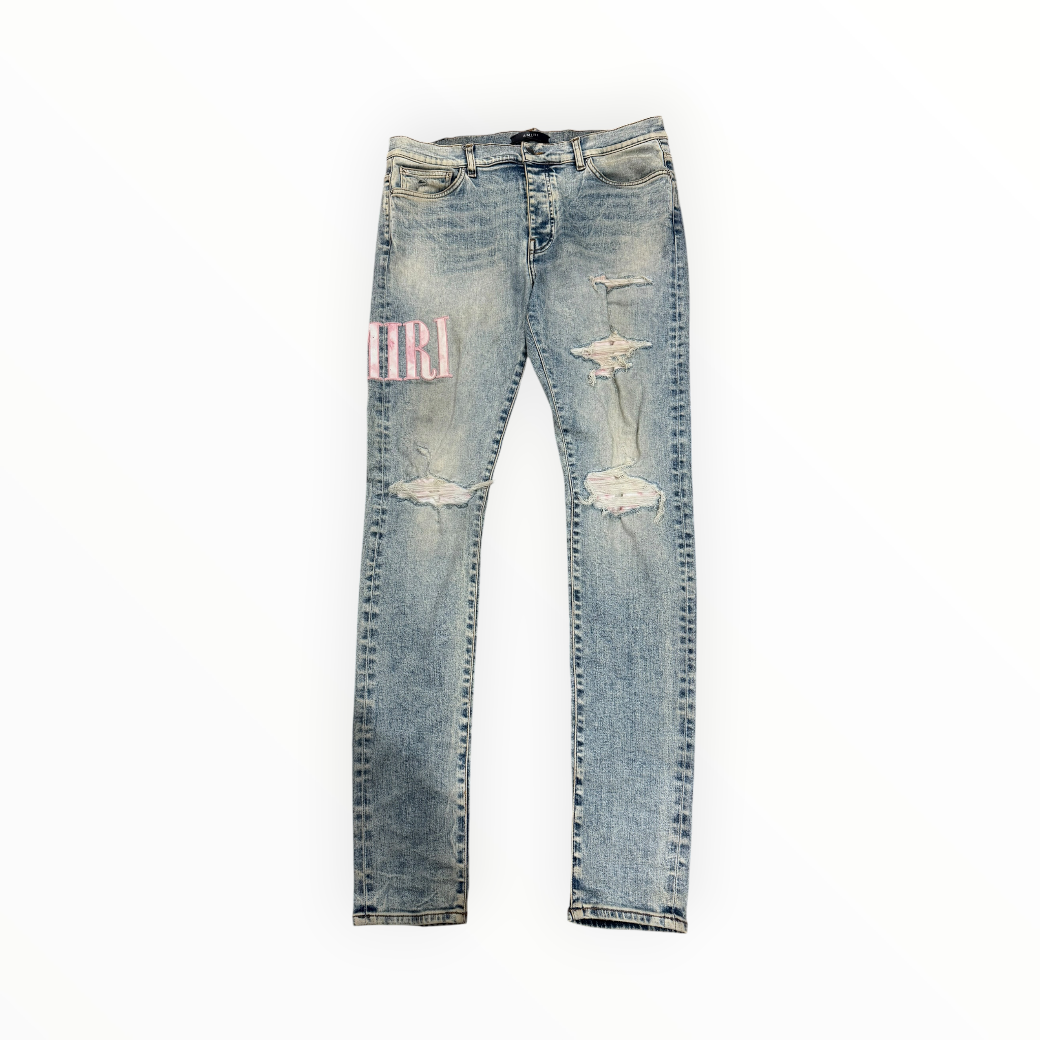 Amiri Tie Dye Core Logo Jean Stone Indigo