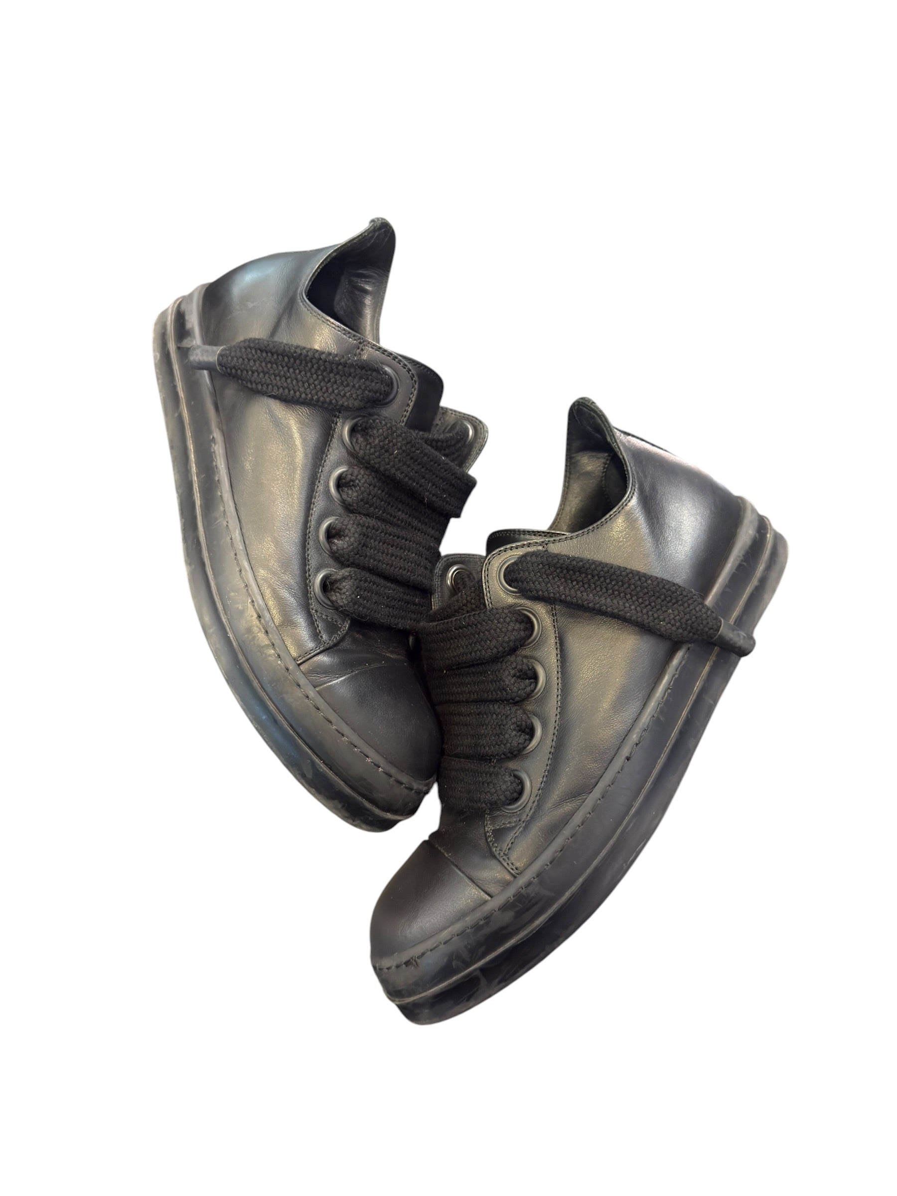Rick Owens Jumbo Lace Low Leather Black