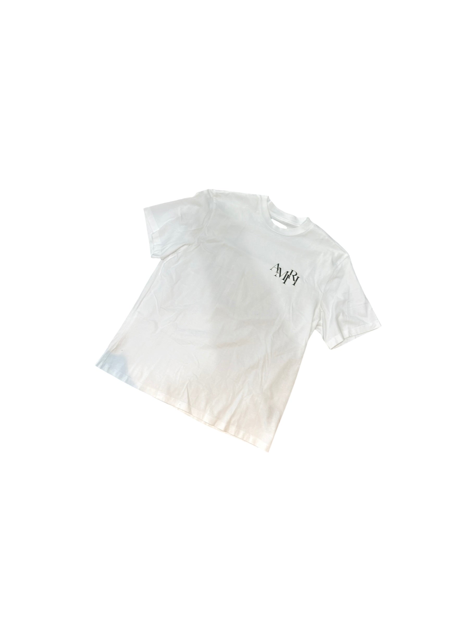 Amiri Staggered Logo Tee White