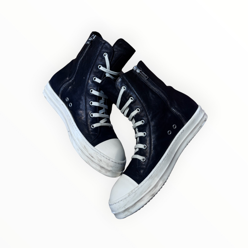 Rick Owens Leather High Top Black