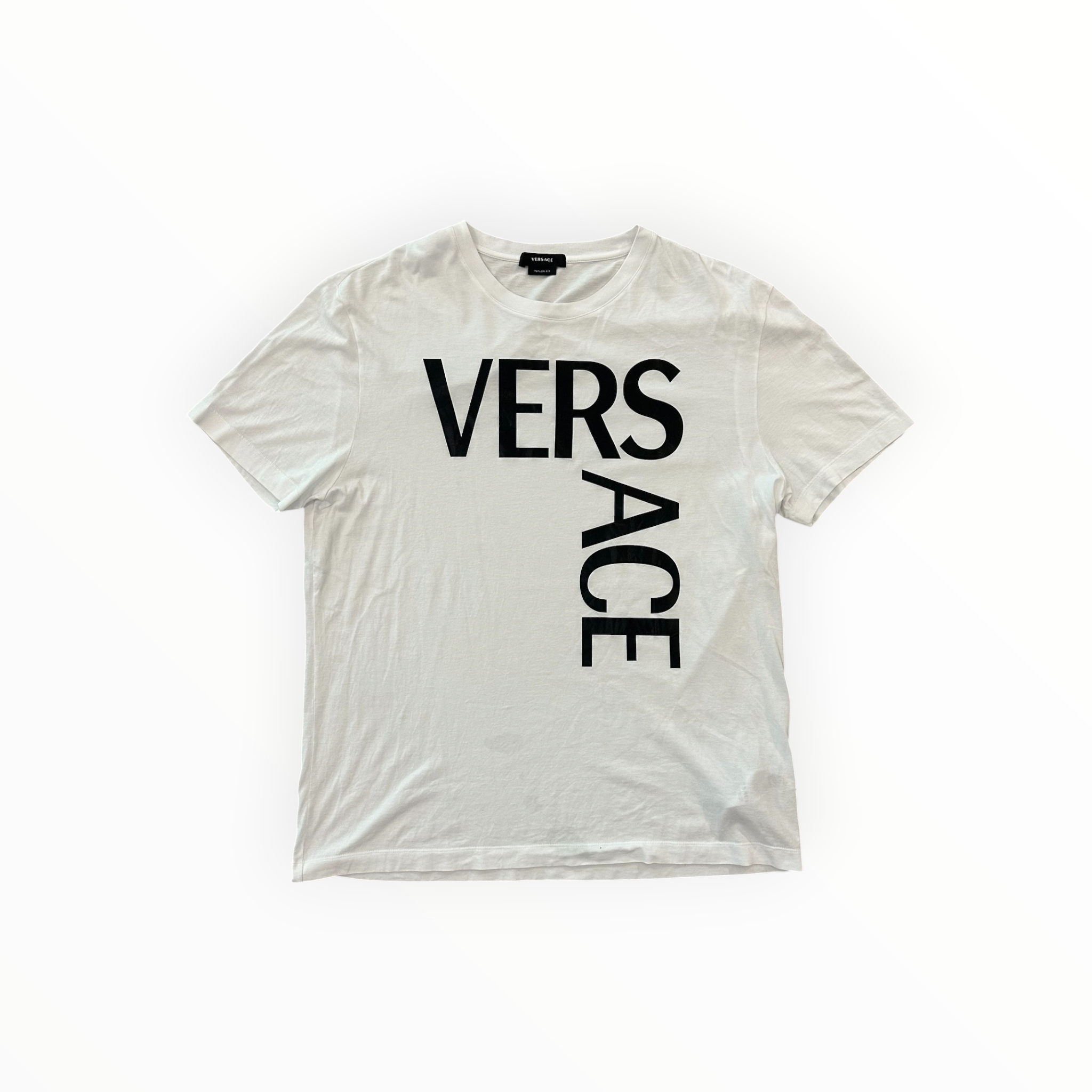 Versace Lettering Logo Tee White