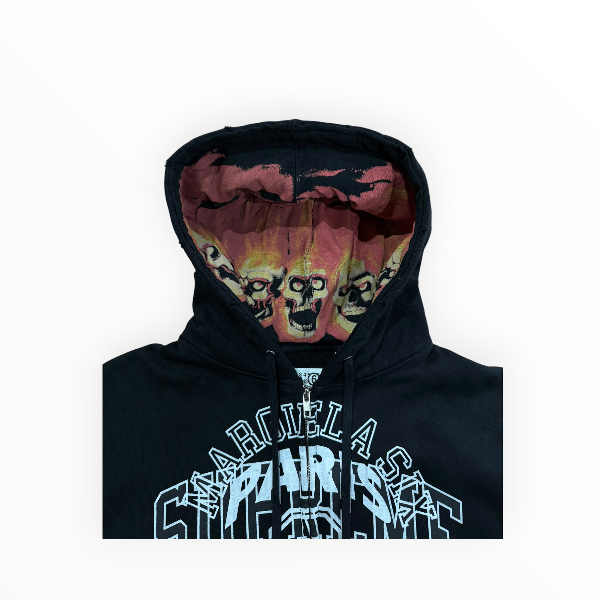 Supreme MM6 Maison Margiela Zip Up Hooded Sweatshirt Black