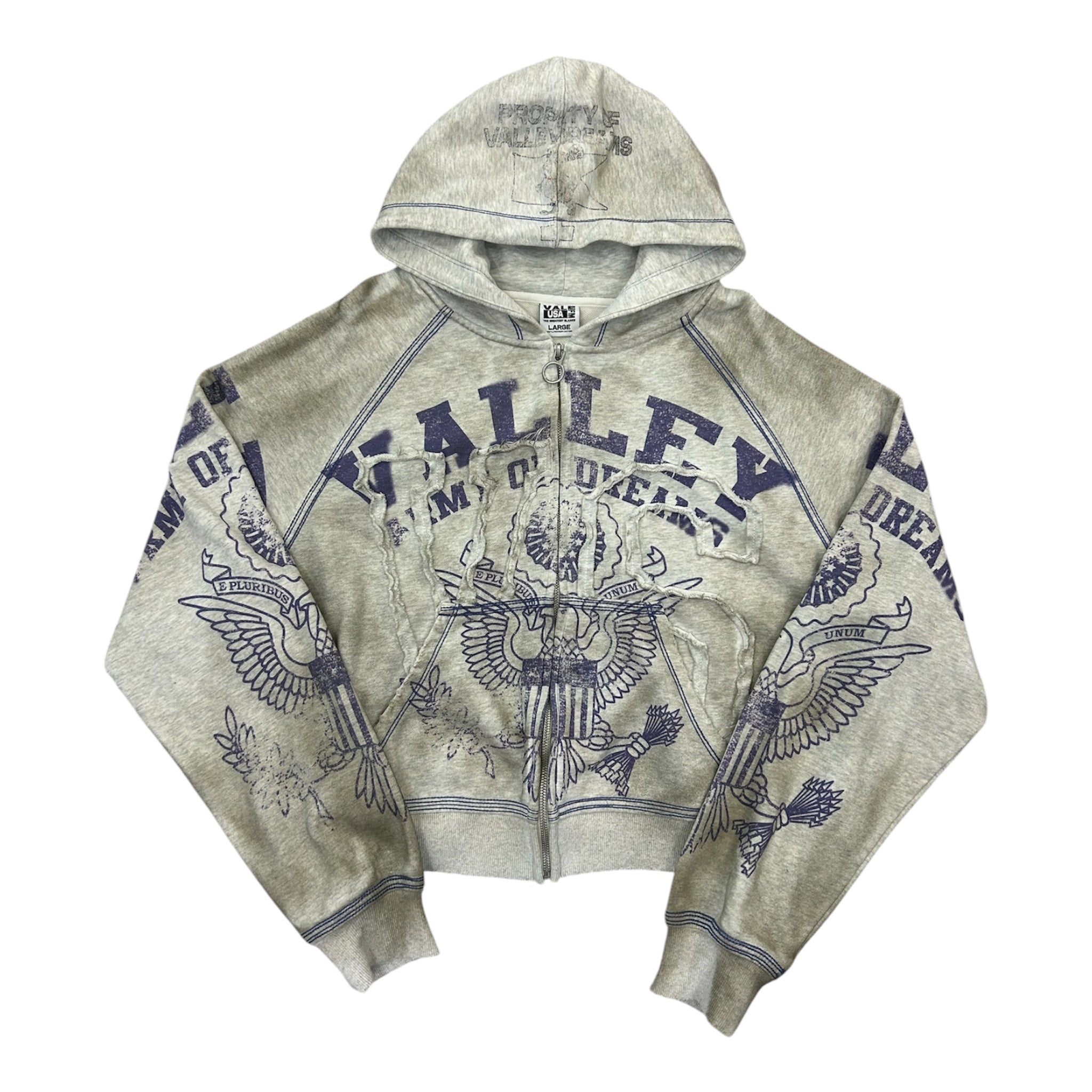 Vale Forever Army Zip-Up Hoodie Grey