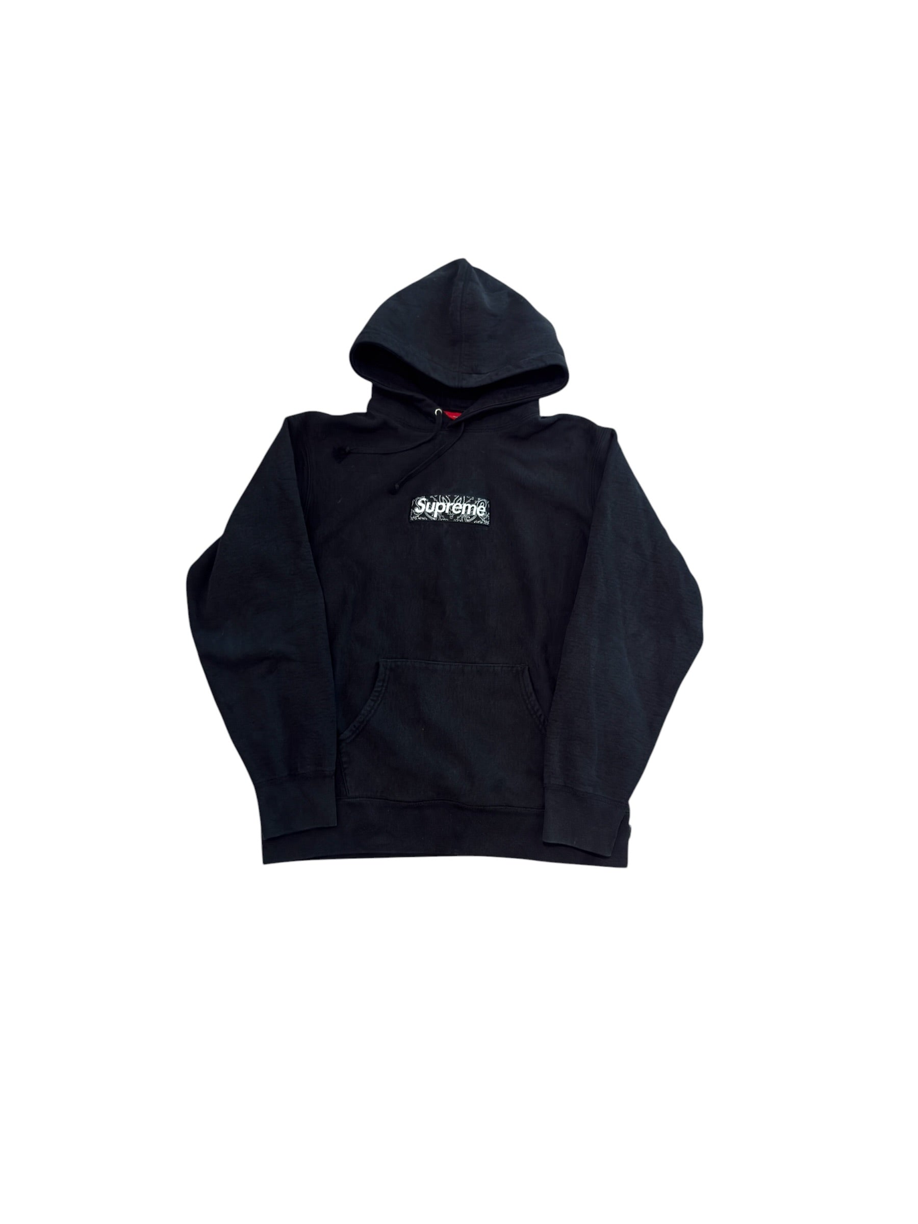 Supreme Paisley Box Logo Pullover Hoodie Black