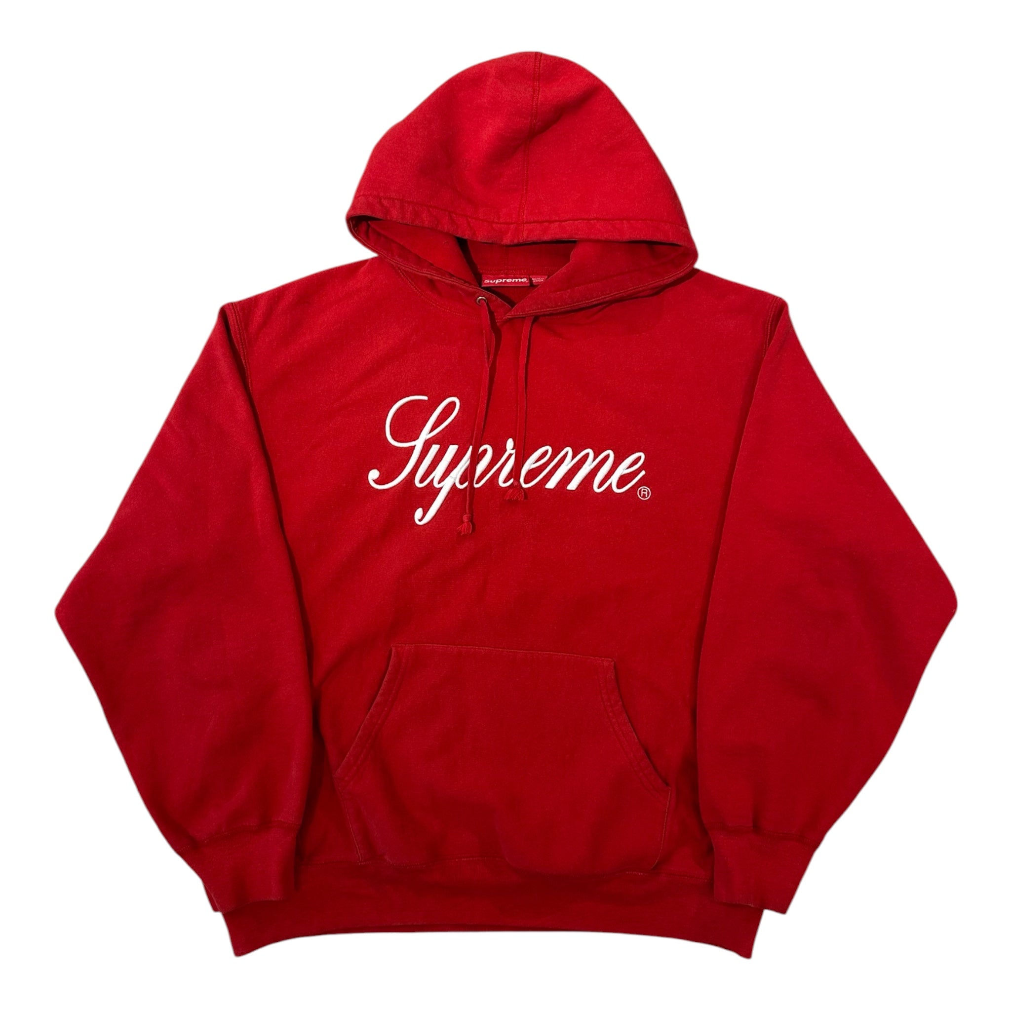 Supreme Raised Script Hooded Sweatshirt Red