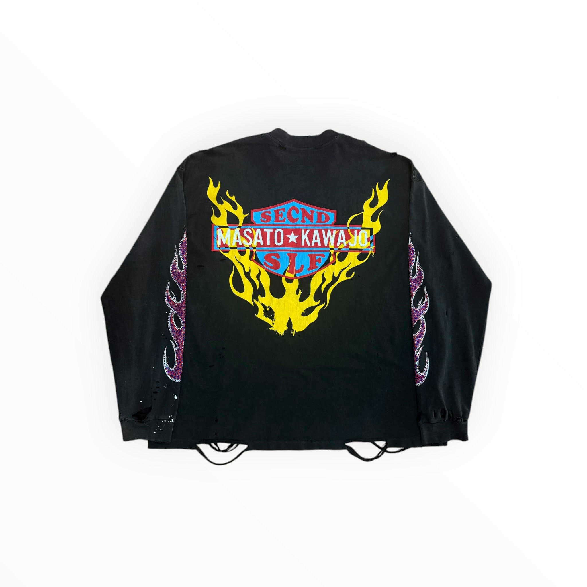 SeCND SLF x Masato Kawajo Firestorm Vintage L/S  Black/Red/Teal