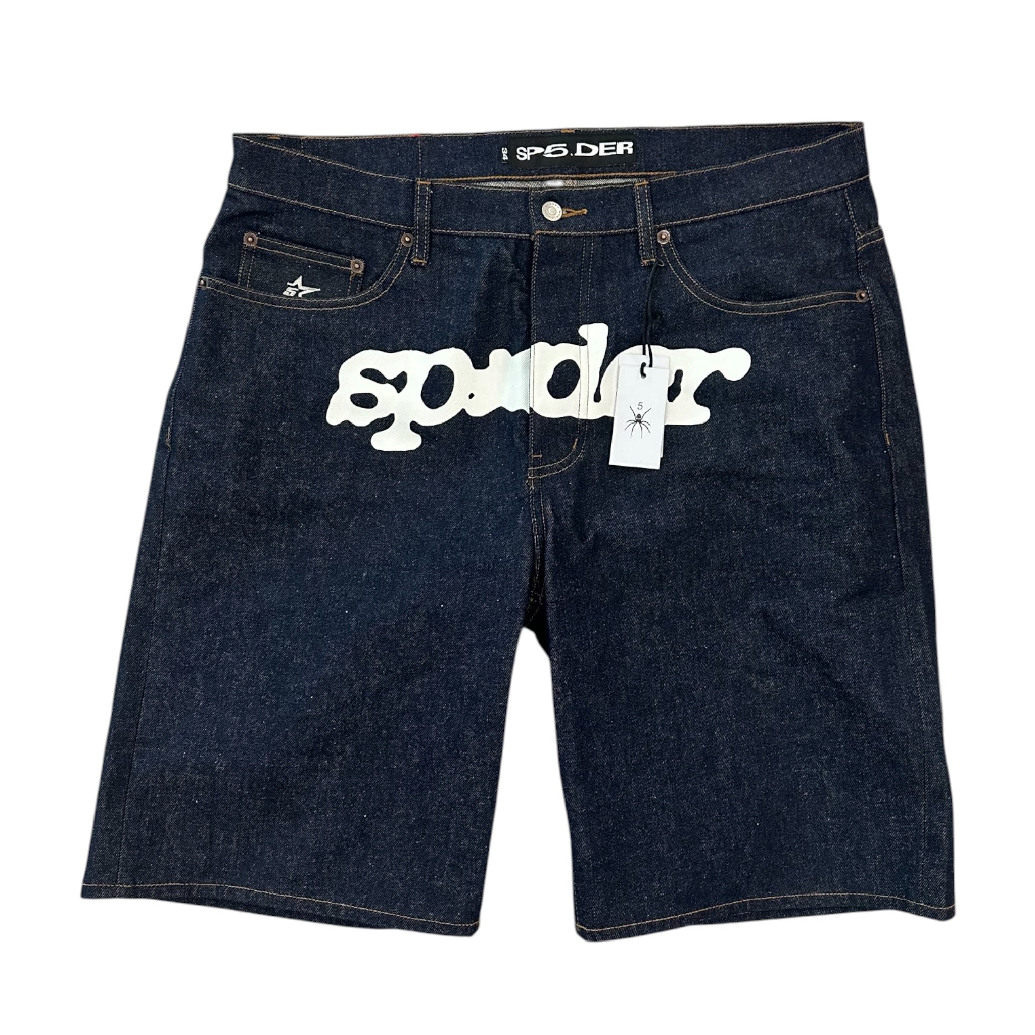 Sp5der V3 Logo Denim Short Indigo