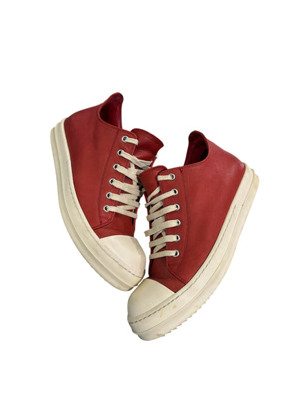 Rick Owen Lido Low Leather Cardinal